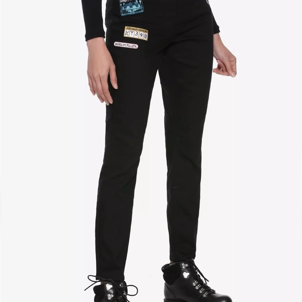Harry Potter Black Slim-Straight Leg Jeans  with Patches
